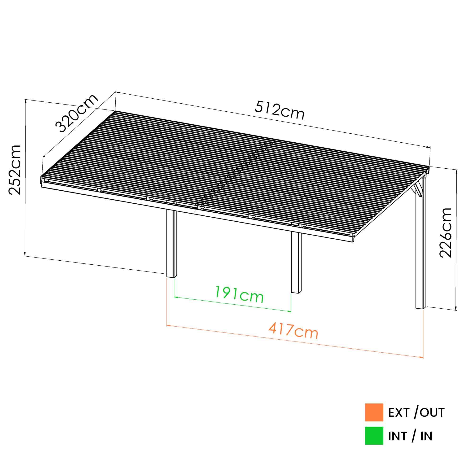 Carport adossé en Bois Victor 15,6m²