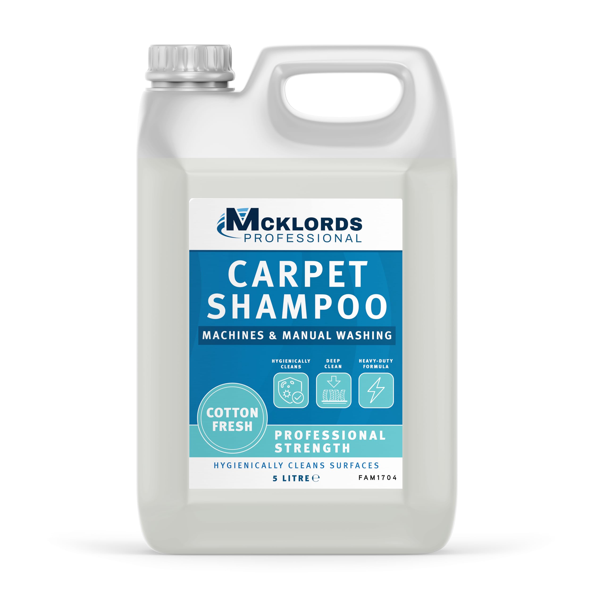 McKLords Professional - Carpet Shampoo - Cotton Fresh Carpet Cleaning Detergent for Extraction Machines & Manual Washing - Upholstery & Rug Cleaner 5L