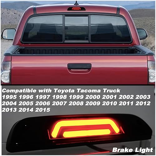 Miniatura 2 de KEEGTBOX Luces de freno de montaje alto LED de montaje alto, ensamblajes de tercera luz de freno compatibles con Toyota Tacoma Truck 1995-2015 luz