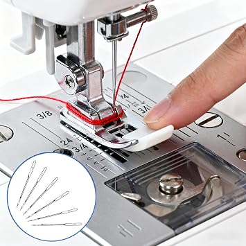 Sewing Machine Needles 80 pcs Universal 6 Sizes 65/9 75/11 80/12 90/14 100/16 110/18 Heavy Duty Needles Compatible with Brother Singer Janome Sewing Machine Compatible Accessories