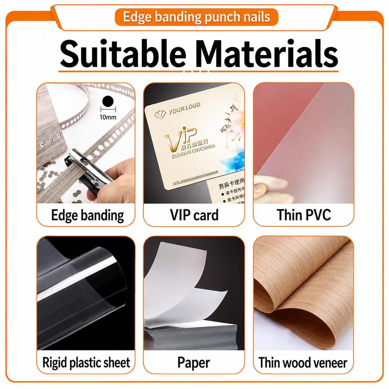 Perforatrice a Foro Singolo 10mm, Foratrice per Carta 1 Foro, Foratrice per Carta, Pinza per Perforare Bordatura per Bordatura, Carte di Credito, PVC, Pellicola Rigida, Impiallacciatura Sottile