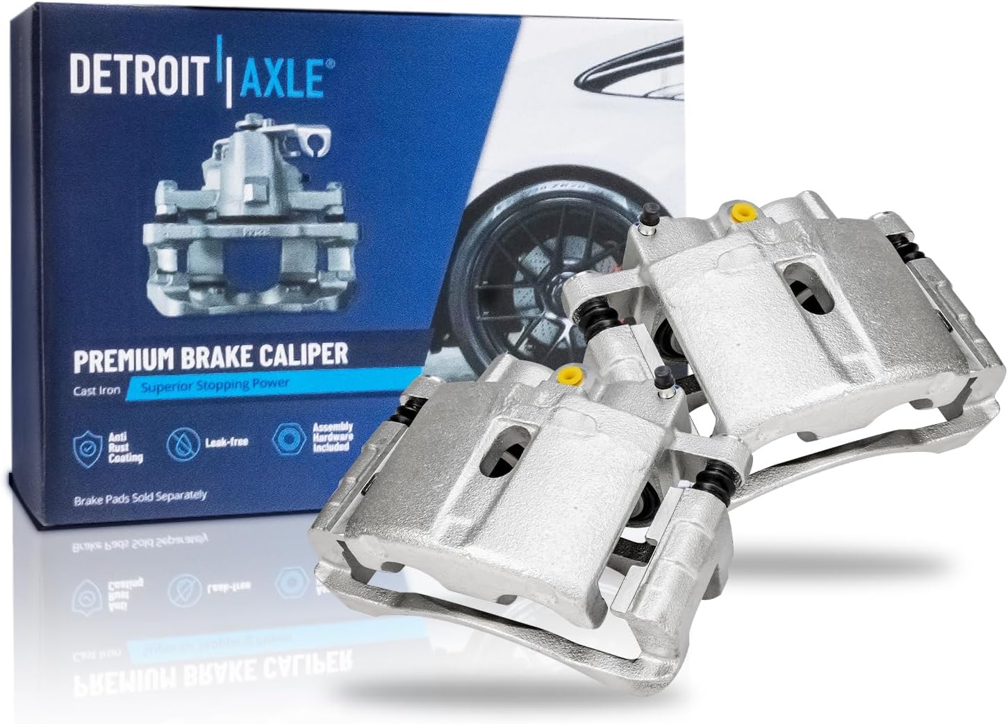 Detroit Axle - Rear Brake Kit for Chevy GMC Sierra Silverado 1500 Astro Tahoe Safari Yukon Disc Brake Rotors Brake Calipers w/Brackets Ceramic Brakes Pads Replacement