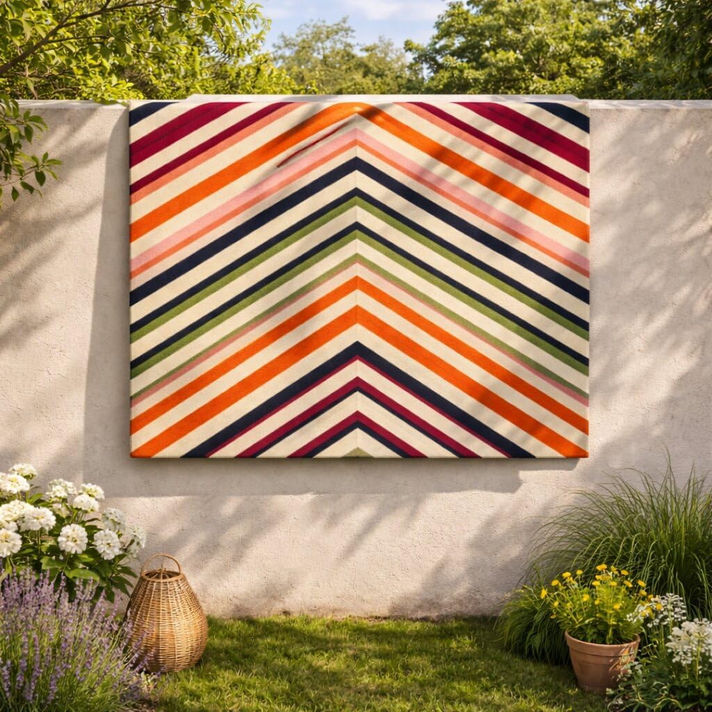 6'x10' Hand Tufted Wool Chevron Area Rug Colorful Striped Modern Carpet for Living Room Bedroom Dining Room Hallway Decorative Rectangular Floor Rug