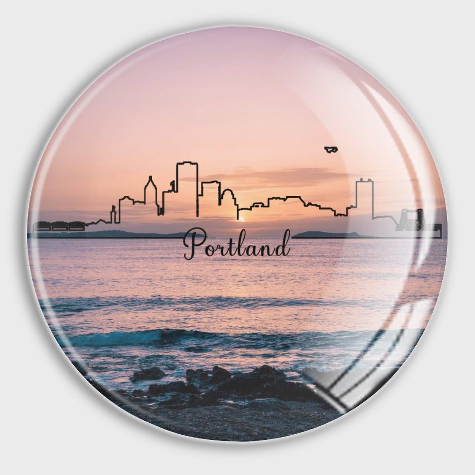 Aimants de réfrigérateur en verre Portland pour cuisine et bureau x4