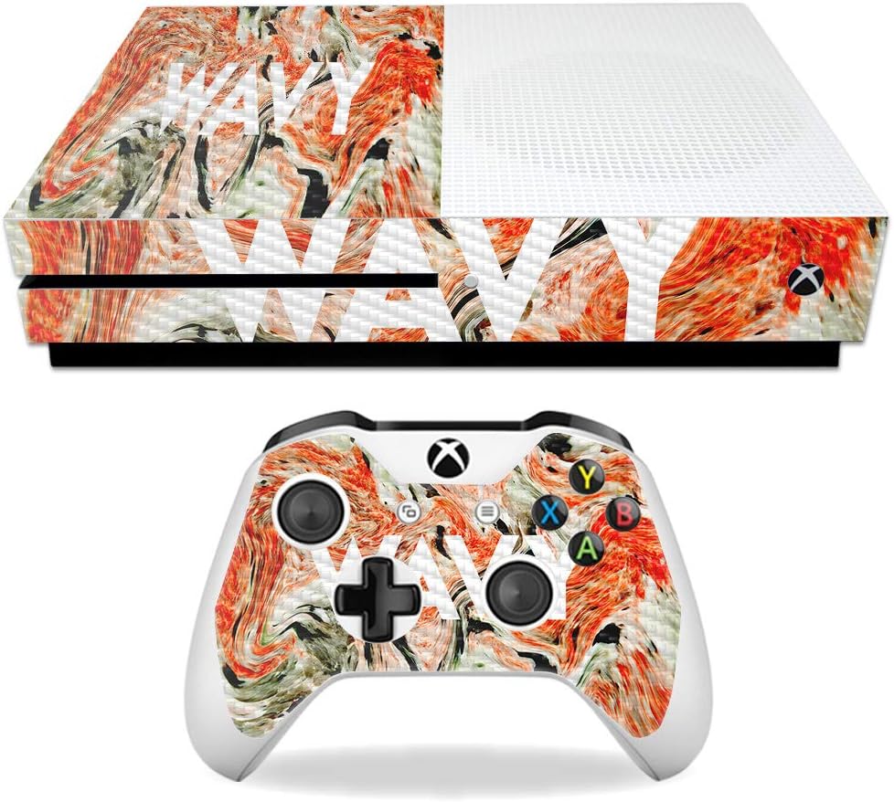 MightySkins Carbon Fiber Skin for Microsoft Xbox One S - Stranger Alphabet | Protective, Durable Textured Carbon Fiber Finish | Easy to Apply, Remove, and Change Styles | Made in The USA