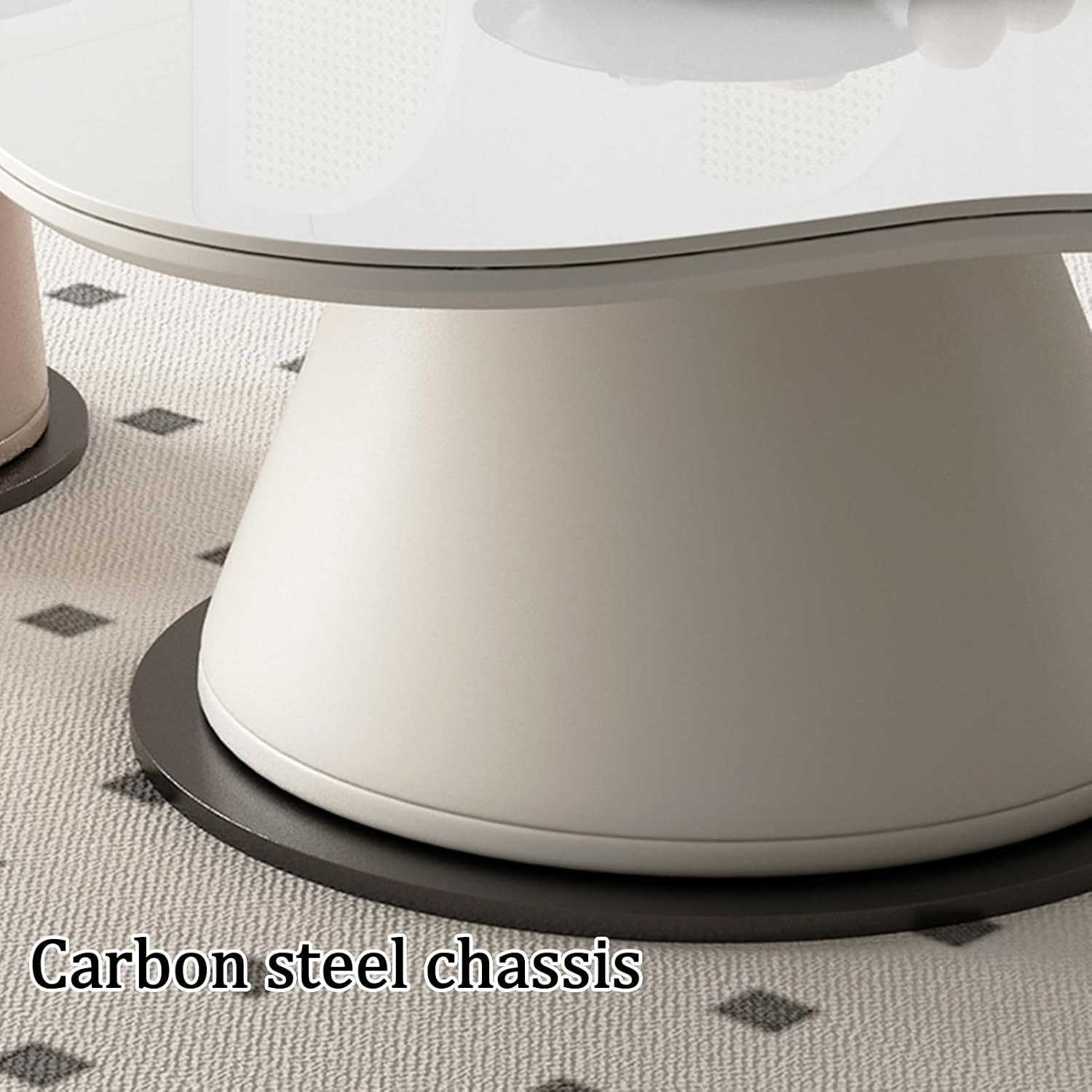 Coffee Table Set, Soft and Rounded Surface Nesting Table, Petal-Shaped Surface Center Table, Floor-Standing Base Design, for Bedroom, No Need Assembly
