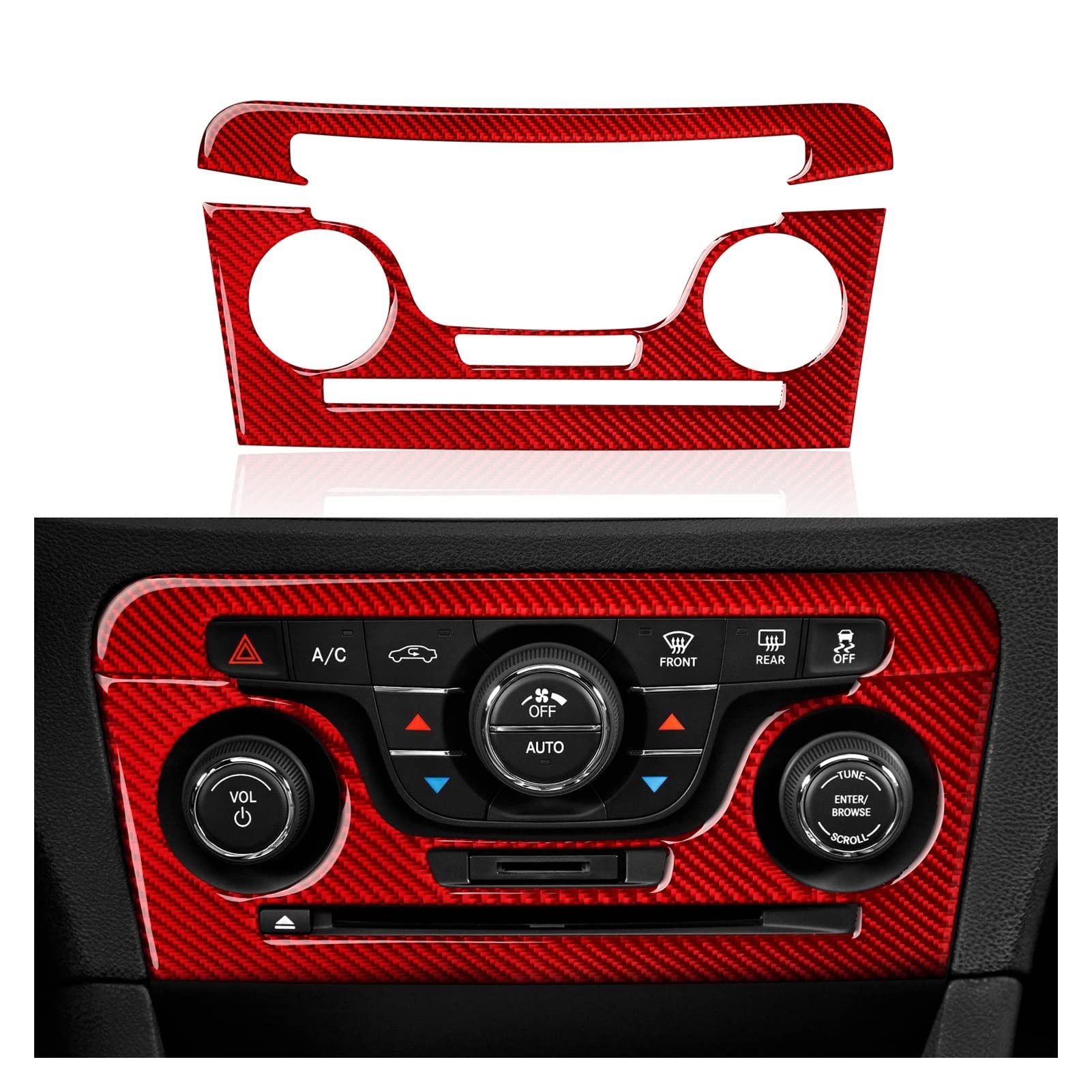 Pasuje do Dodge Charger 2011-2014 konsola środkowa samochodu z włókna węglowego klimatyzator przełącznik głośności Panel wykończenia Auto akcesoria do przycinania straż zestawy naklejek