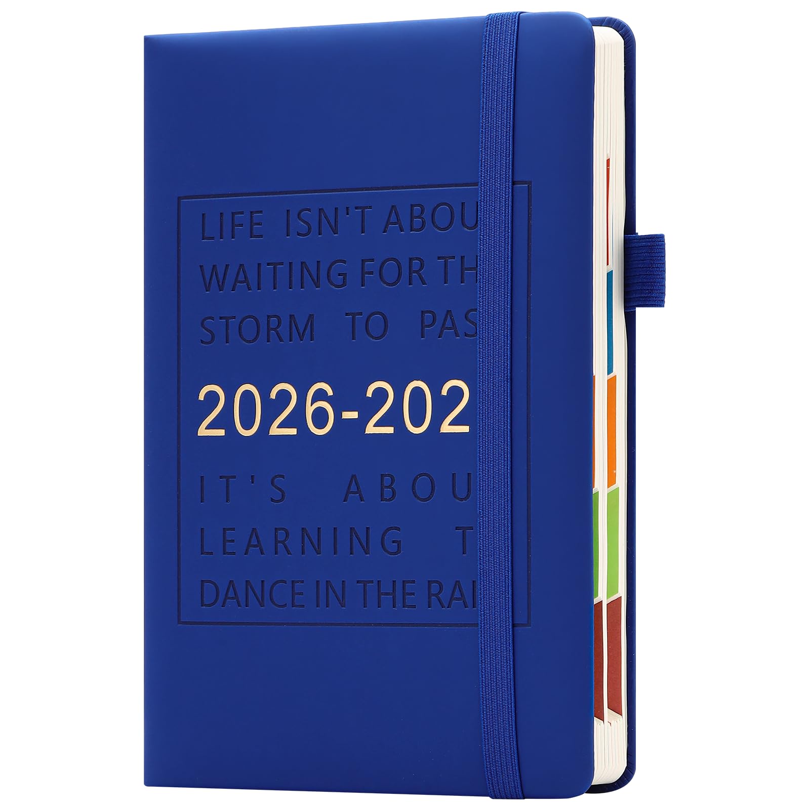 2026-2027 Diary A5 Page a Day from July 2026 to June 2027,Mid Year Daily Planner with Colorful Monthly Tabs,Hardcover Academic Diary 2026-2027 with Inner Pocket,Bookmark (Blue)