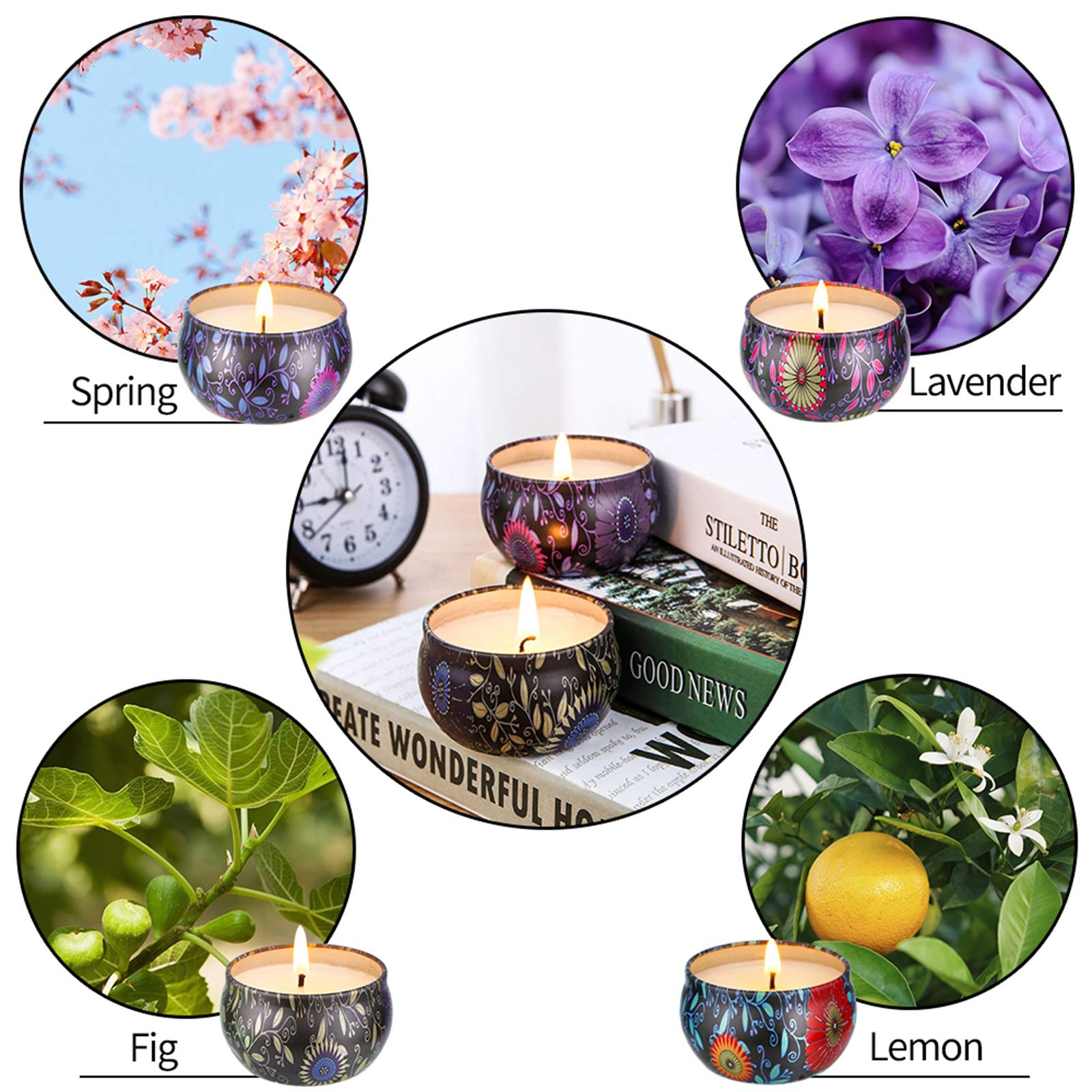 Bougies Parfumées Cire De Soja – Coffret 12 Senteurs, Cadeau Bien-être Et Détente !