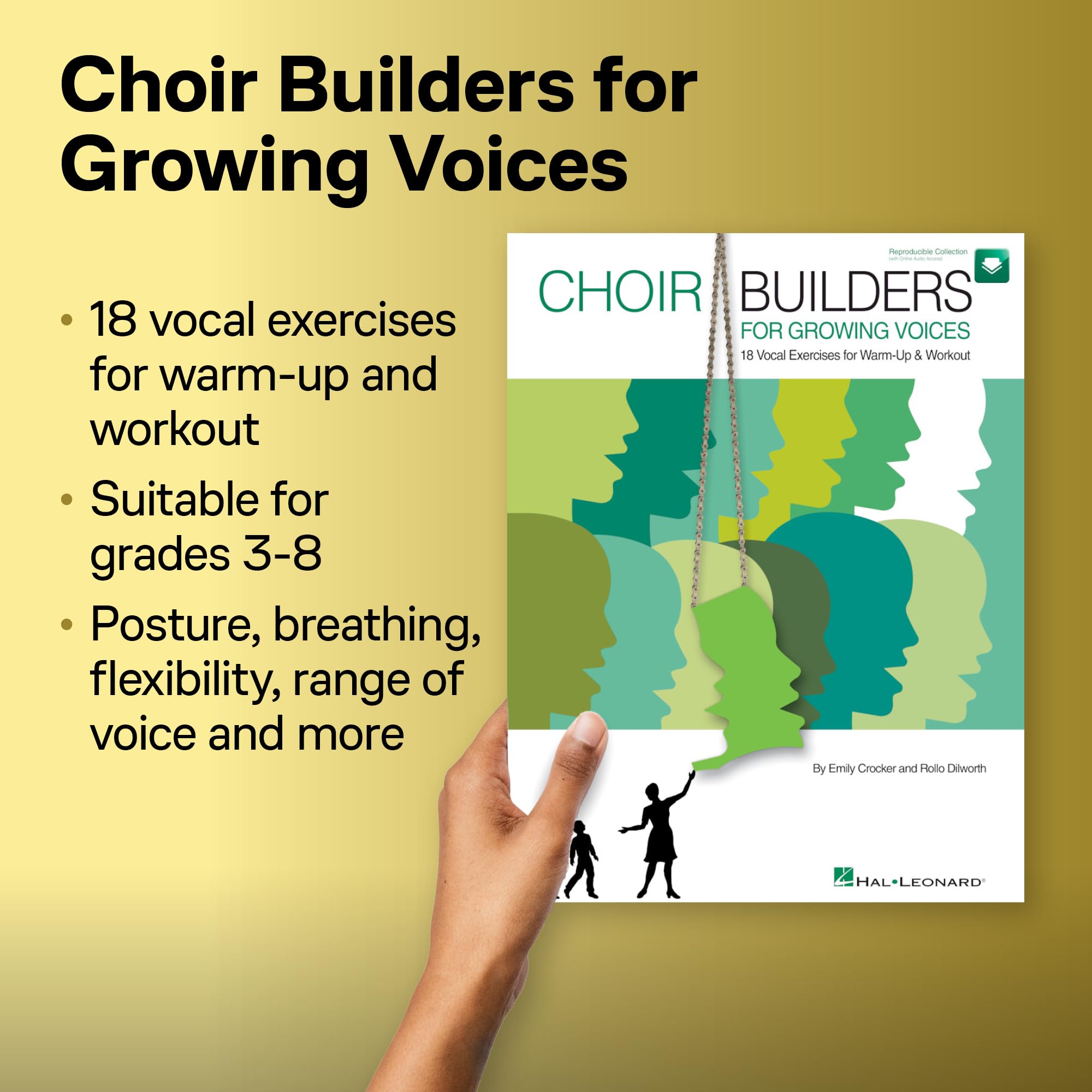 Choir builders for growing voices +cd: 18 Vocal Exercises for Warm-Up and Workout