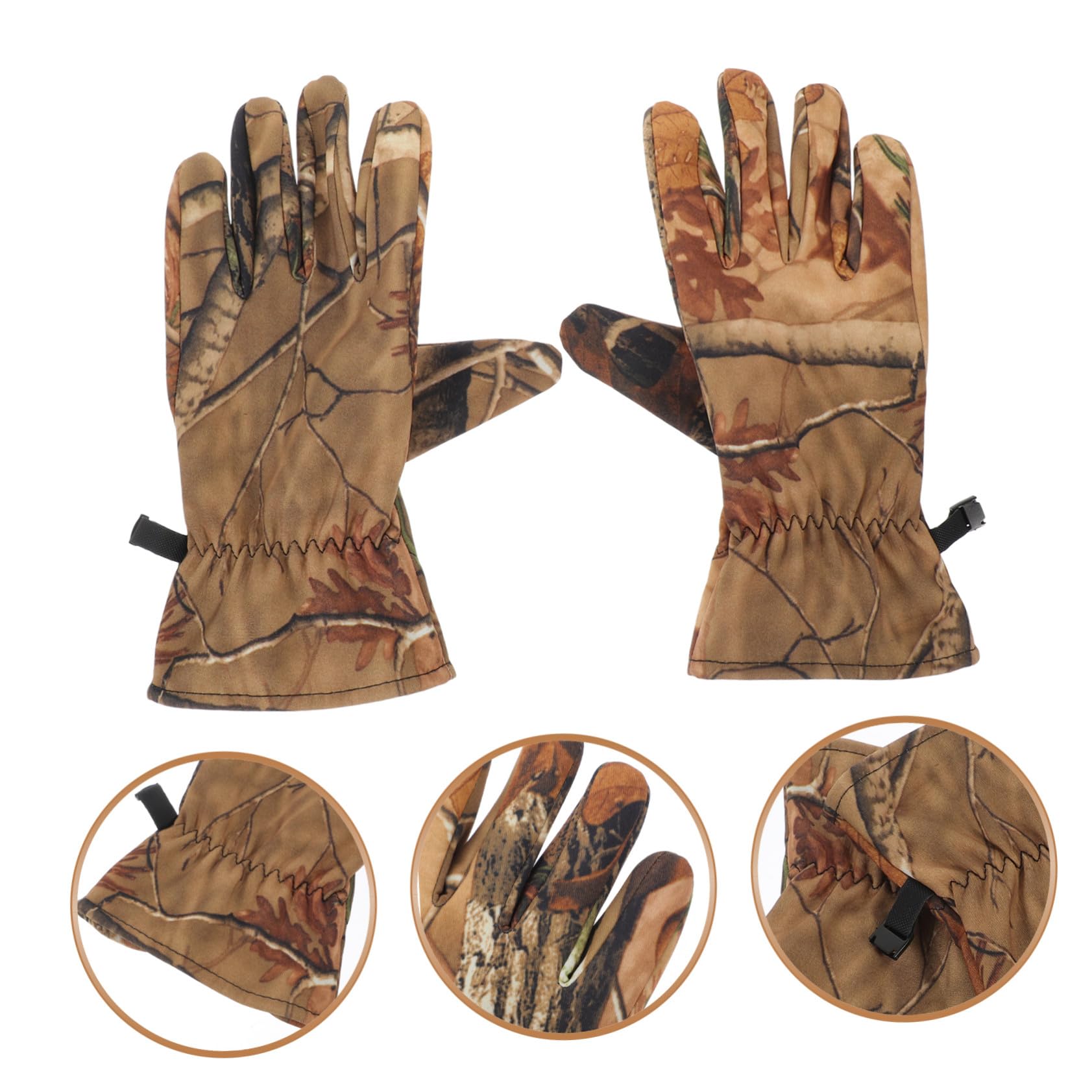 Didiseaon Guanti da Caccia Camouflage con Fodera in Pile Termico Guanti Outdoor Full Finger per Caccia Pesca e Attività Invernali XL Camouflage Jungle