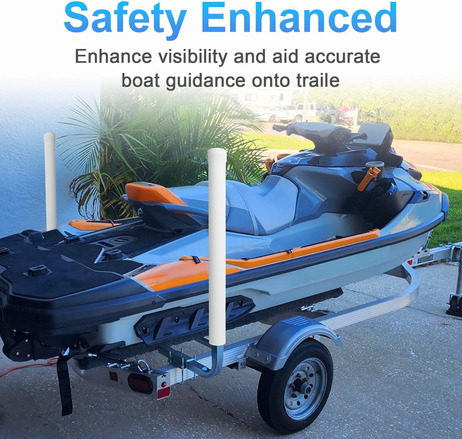 Boat Trailer Guides Poles Kits W/PVC Pipe - 31”/48” Adjustable Height, Rust Prevention, Easy Installation, Universal Fit for Ski Boat, Fishing Boat, Sailboat Trailer