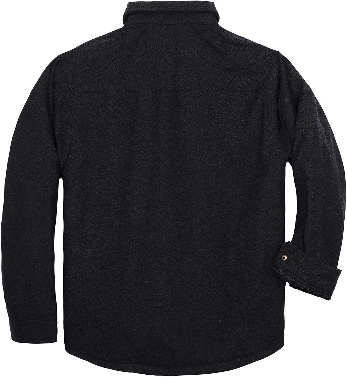 Men's Sherpa Lined Flannel Quilted Jacket Long Sleeve Cotton Plaid Snap Button Up Shirts Jacket - Image 2