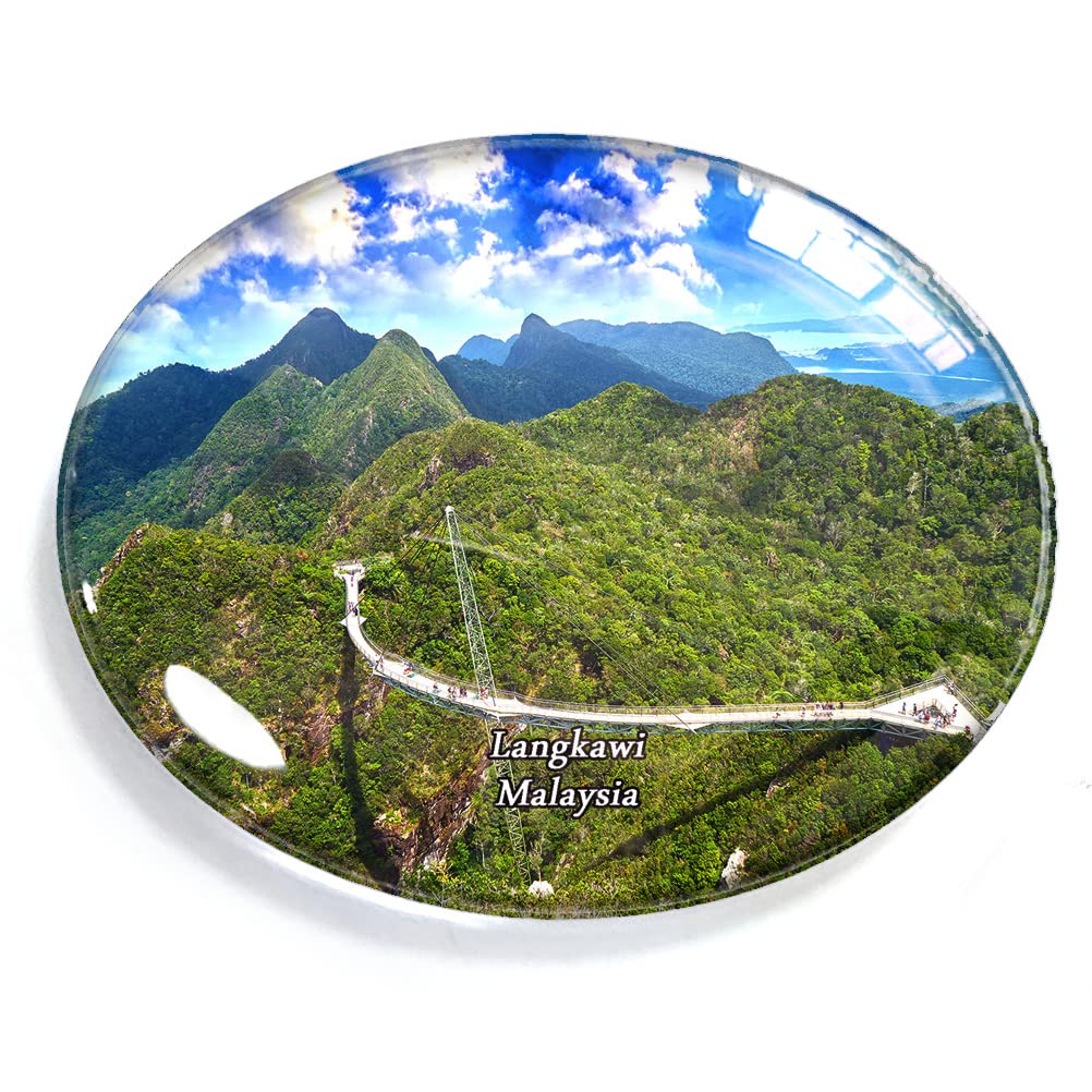 Langkawi Malaysia Magnet Fridge Refrigerator Freezer Magnet Sticker Souvenir Decorations Oval Crystal Magnet Kitchen Whiteboard