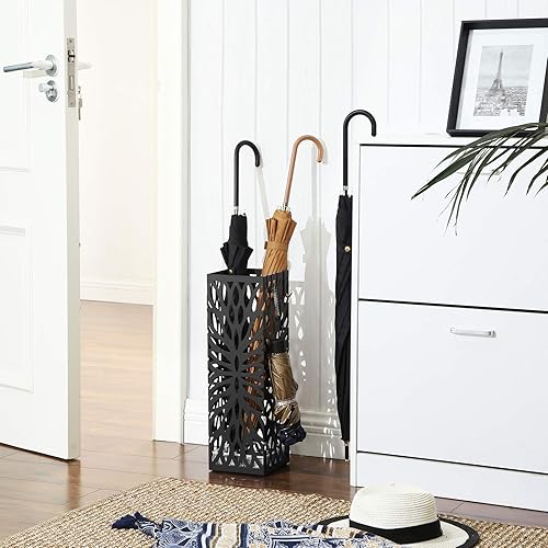 Vista 2 de SONGMICS soporte para paraguas, metálico, cuadrado, que se para solo, organizador de paraguas ULUC48B