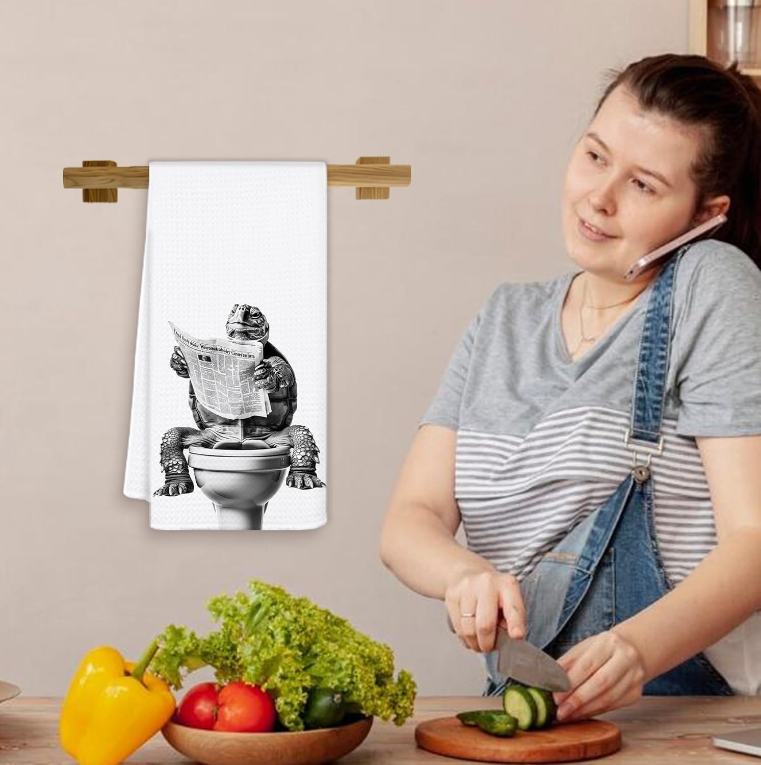 Funny Turtle Beach Hand Towels for Bathroom Washroom, Sea Turtle Bathroom Decor, Turtles Lover Gifts for Women Men, Coastal Beach Bathrooms Hand Towels, 16x24 Inch - Image 6