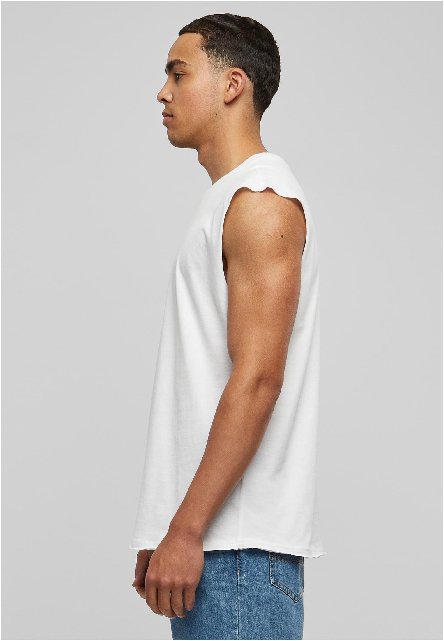 Urban Classics Open Edge Sleeveless tee Hombre Camiseta Negro Regular
