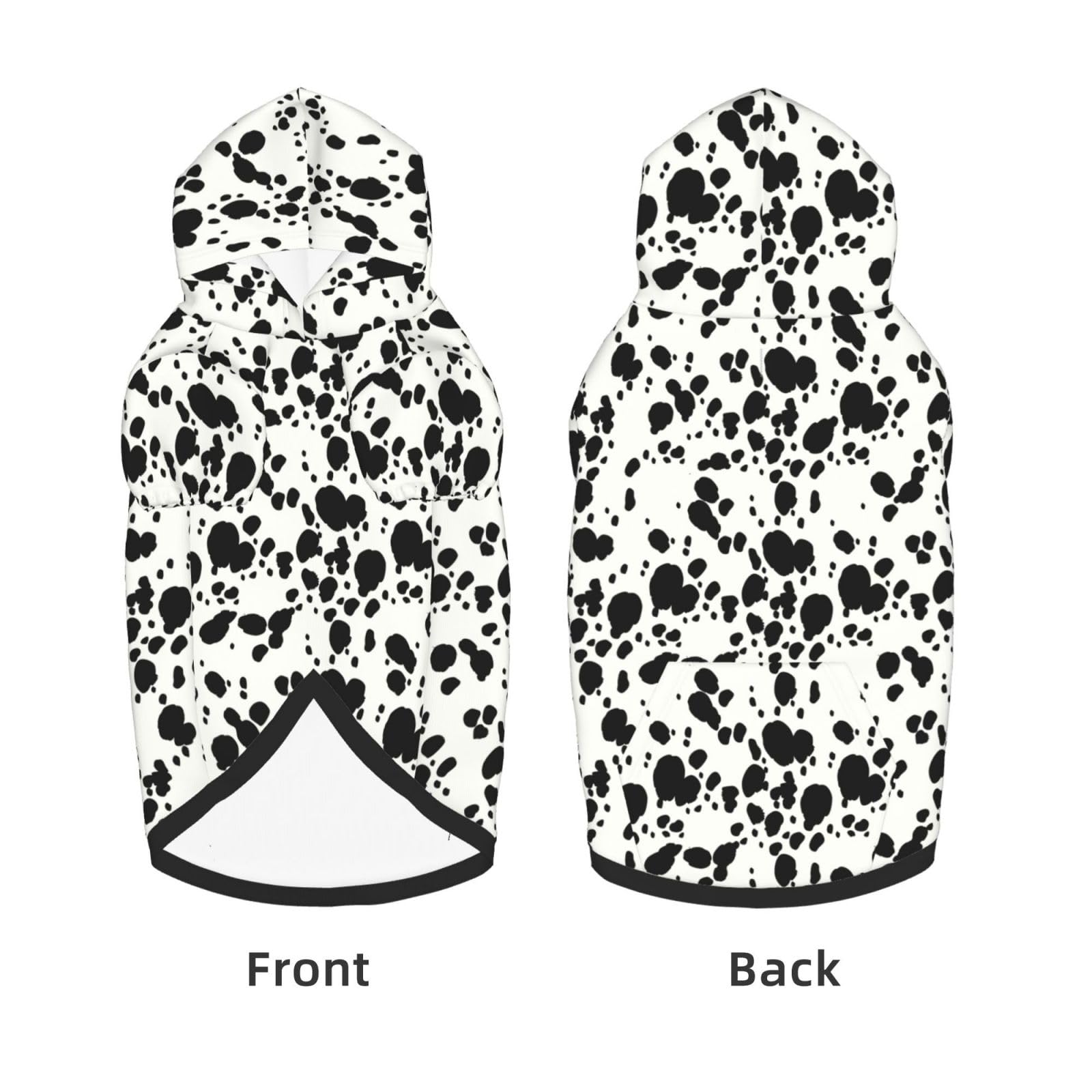Cute Dalmatian Dog Costume, Dalmatians Print Hoodie Puppy Winter Halloween Cosplay Clothes Sweaters Outfits Pullover Pets' Sweatshirt Hoodies with Pocket for Small Dog S