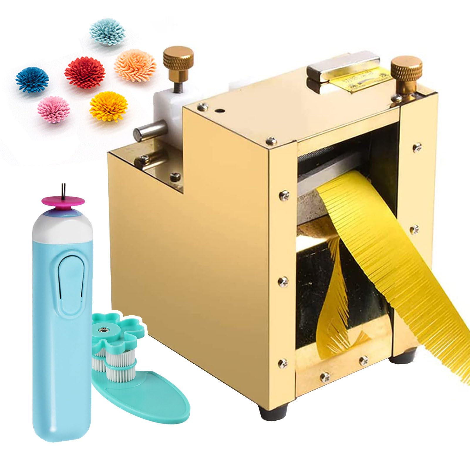 Cortador de Papel con borlas eléctrico Recargable - Máquina de Quilling de 350r/m - Ancho Ajustable de 5~22 mm, Kit de Quilling de Papel con Herramienta Acolchada con Rodillo (versión Recargable)