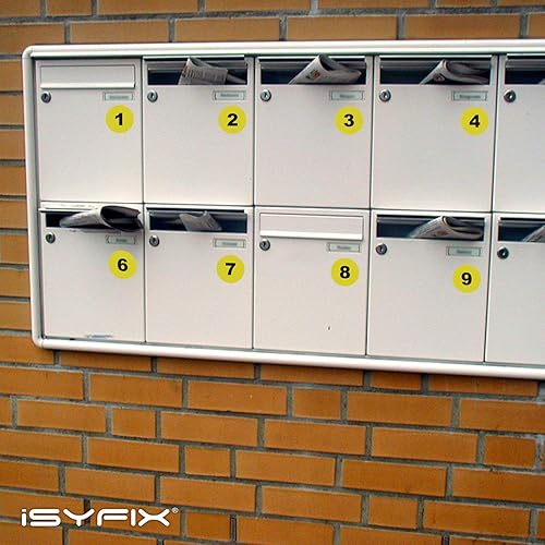 Miniatura 5 de iSYFIX Calcomanías de números consecutivos amarillos  1 a 100, 2 pulgadas, 1 juego  Calcomanías de vinilo autoadhesivas de alta calidad, ideal para