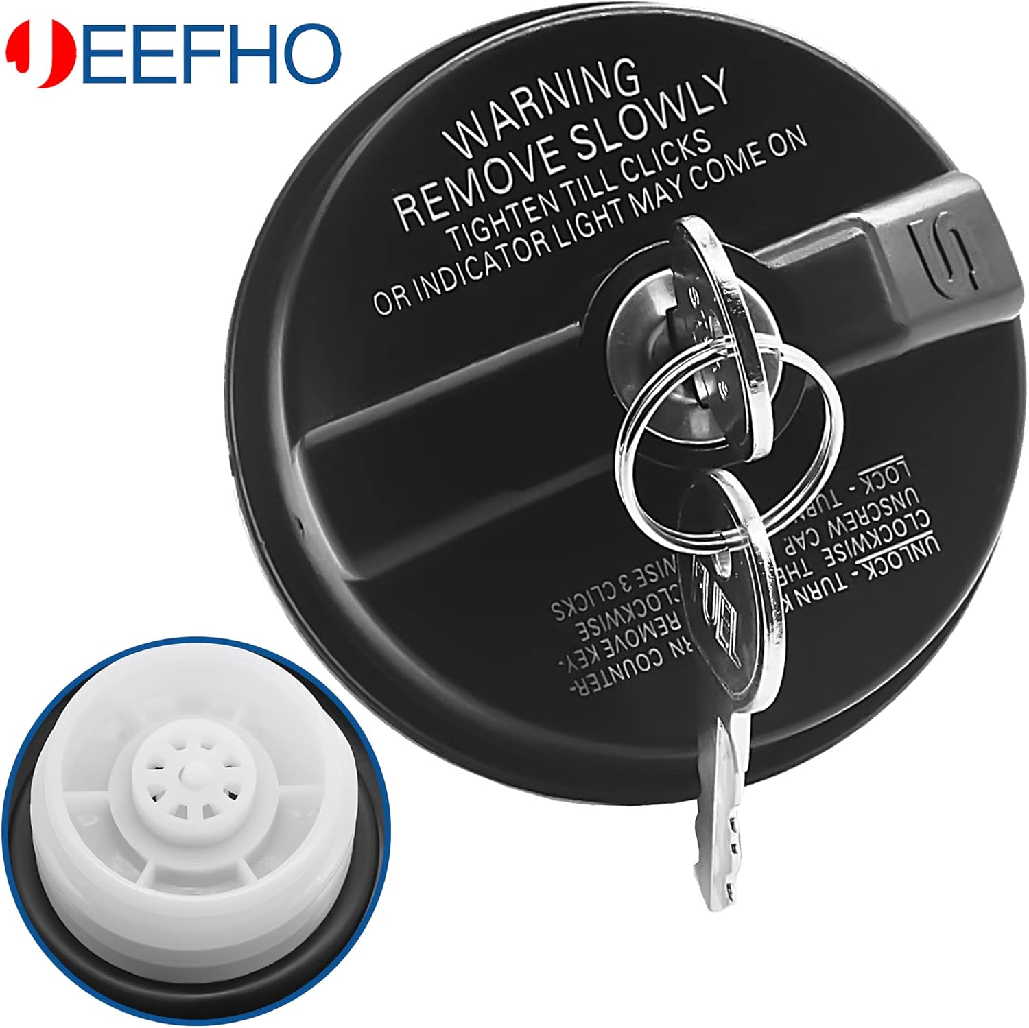 Locking Gas Cap Fuel Cap Compatible with Toyota 4Runner, FJ Cruiser, Tacoma, Tundra, Chevy Camaro, Honda CRV, Infiniti, Isuzu, Mazda, Cadillac,GMC, More, Replaces# 77300-47020, 10504