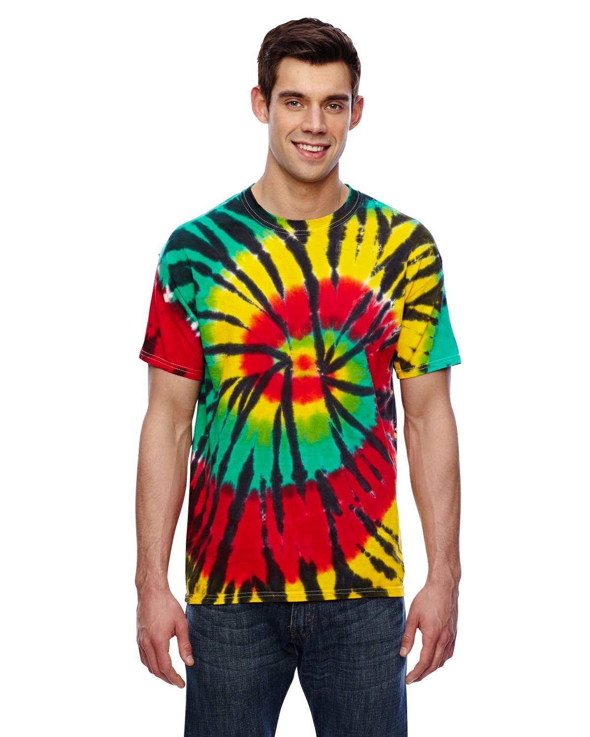 Tie Dyes Men's Tie Dyed Performance Tee Shirt H1000