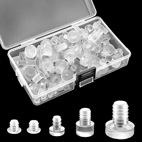 Parachoques de vidrio con vástago de goma transparente de 5 tamaños, almohadillas antideslizantes de goma de vidrio no adhesivas para puertas de