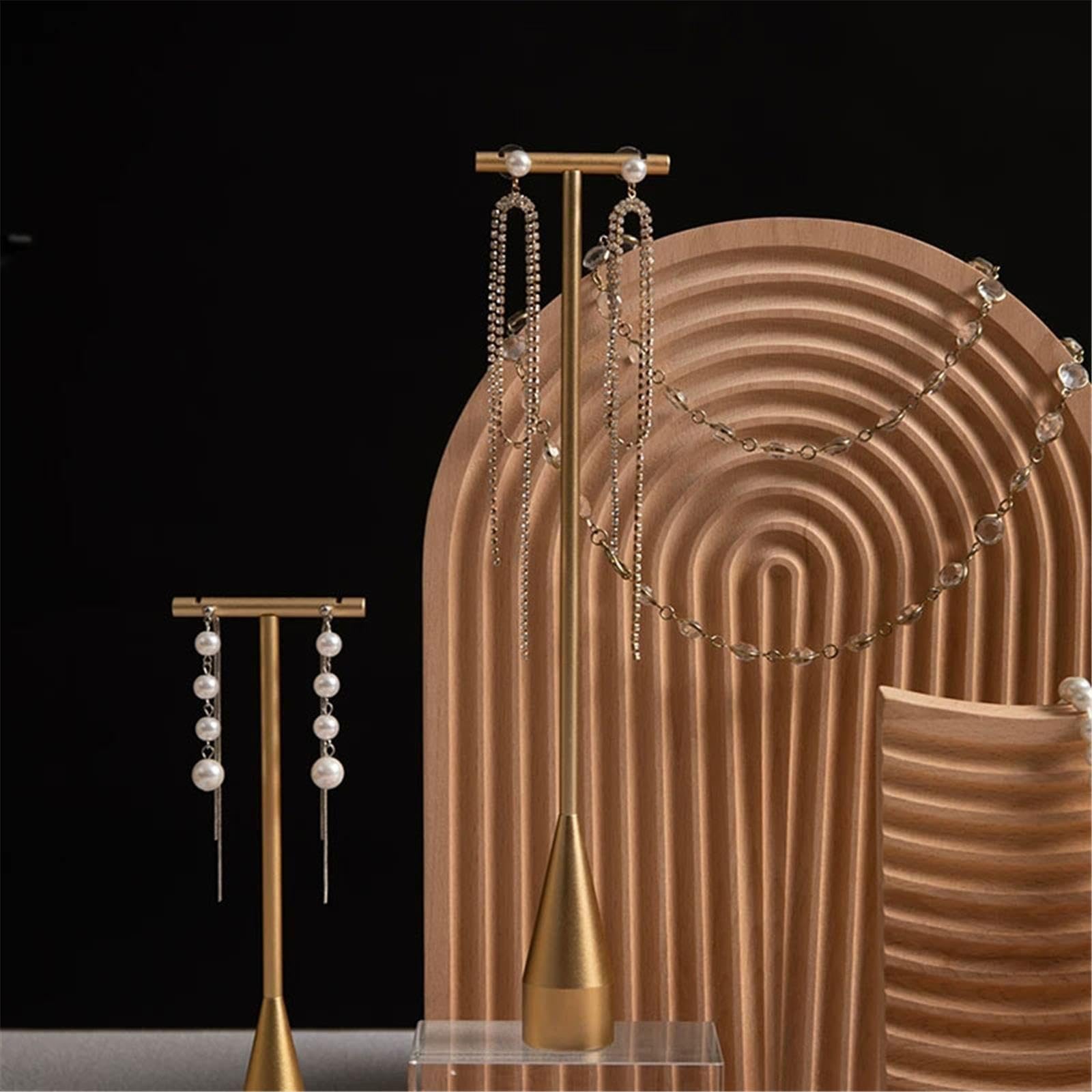 Soporte de joyería Conjunto de soporte for exhibición joyería con ranura ondulada múltiples formas Organizador de Joyas