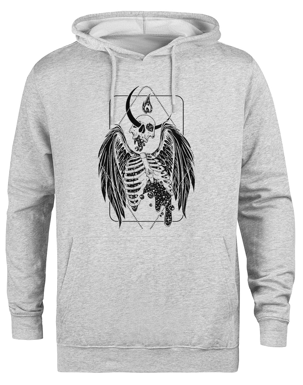 Angelo Nero Portatore di Luce Felpa Grigia Unisex Eco-Friendly Unisex Grey Hoodie Eco-Friendly Hooded Jacket