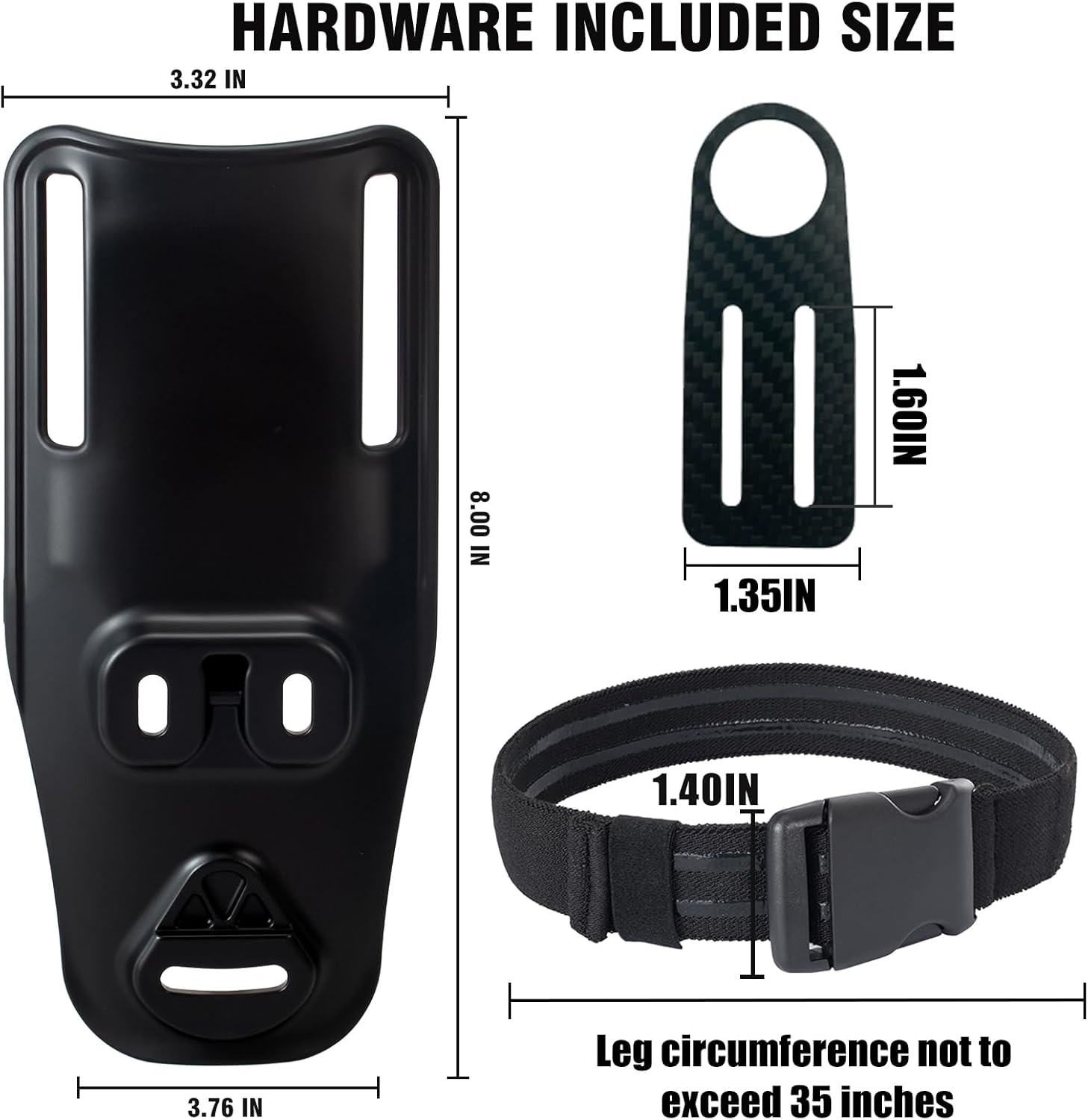 Drop Leg Holster Adapter Platform for QLS Kit- Modular Belt Holster Adapter, Adjustable Thigh Leg Strap System for Tactical Police Gear