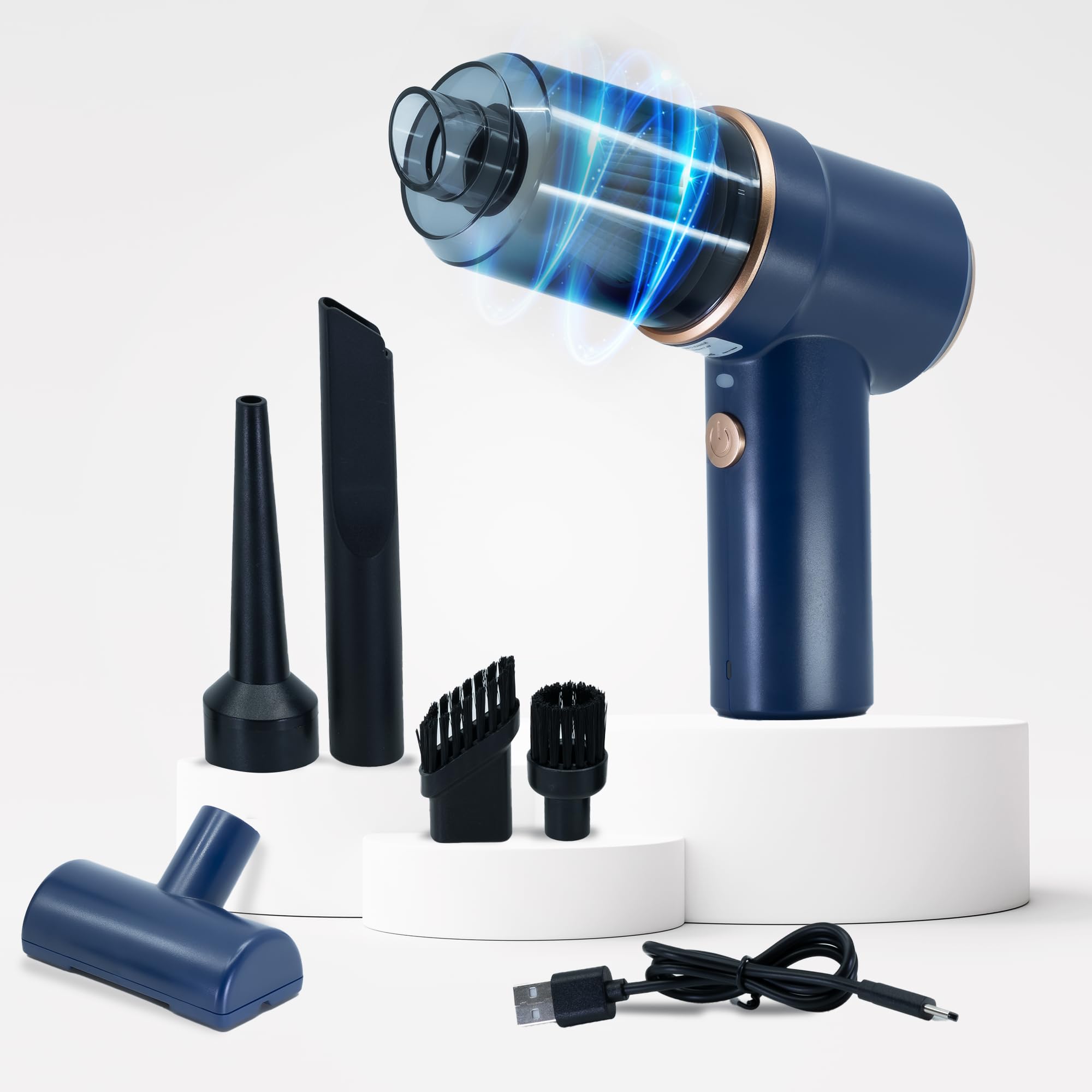 DIFABELLA 2-in-1 Wireless Car Vacuum Cleaner High Power - Cordless Car Vacuum Cleaner with LED Lighting, Portable Handheld Vacuum Cordless Mini Vacuum