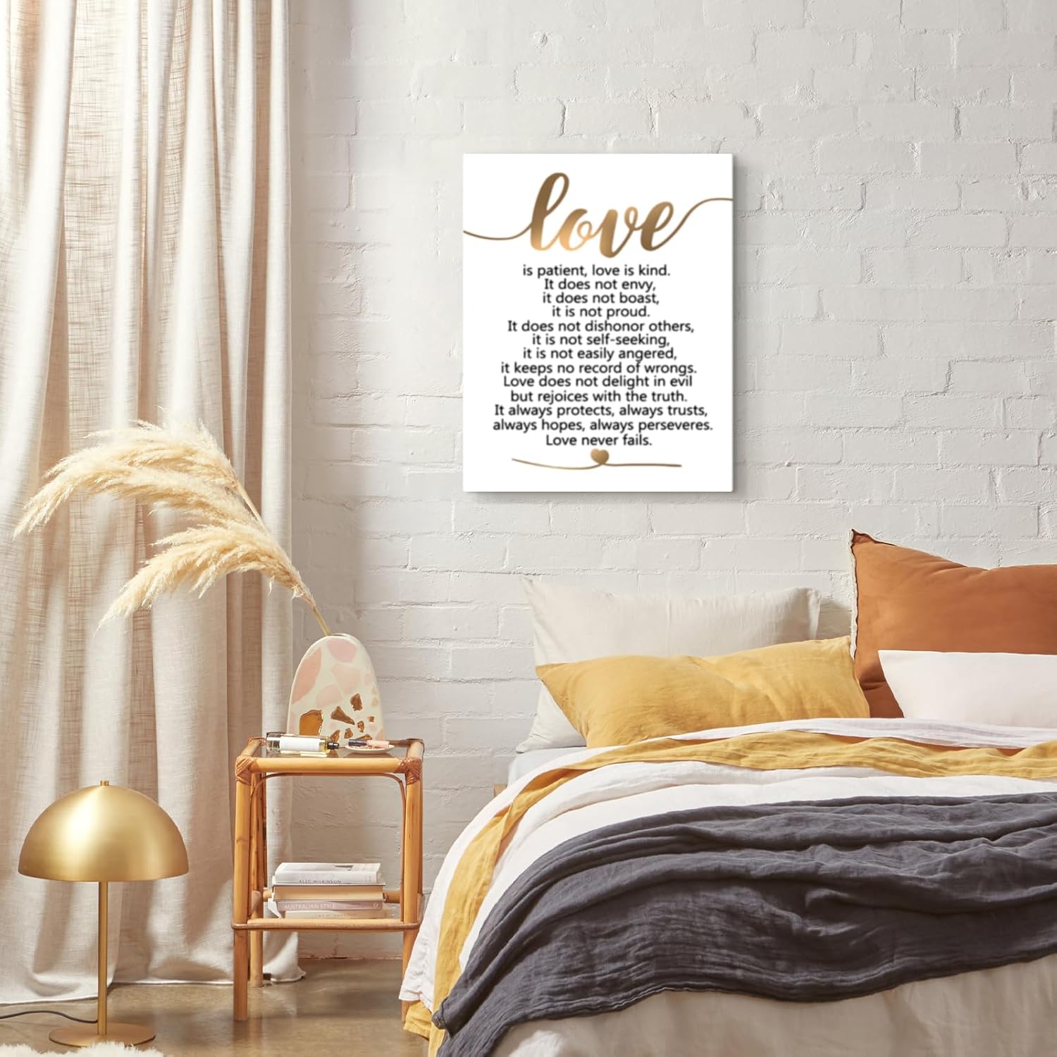 Inspirational Wall Art Love Is Patient Love Is Kind Wall Art Inspirational Quotes Canvas Wedding Painting 1 corinthians 13 Wall Decor For Bathroom Bedroom Home Decor Framed Ready To Hang 12x16 Inch