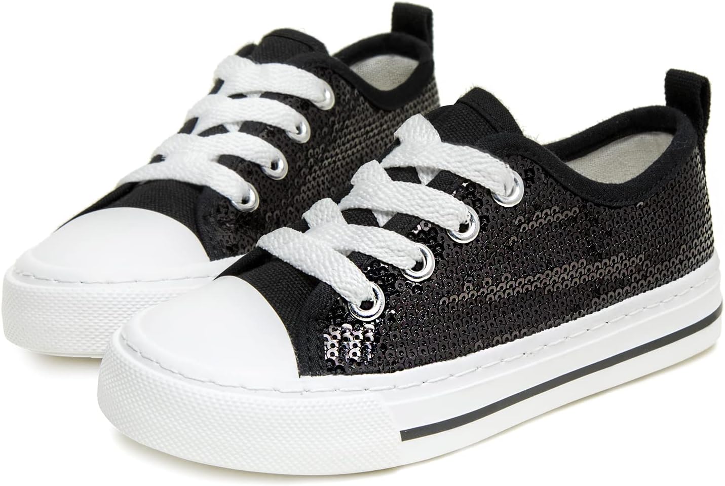 ToandonToddler Kids Sneakers Sparkle Fashion Glitter Sequins Canvas Shoes