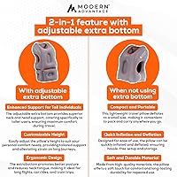 Vista 2 de Modern Advantage Almohada inflable de viaje con soporte adicional ajustable en la parte inferior para la estabilidad de la barbilla y la cabeza