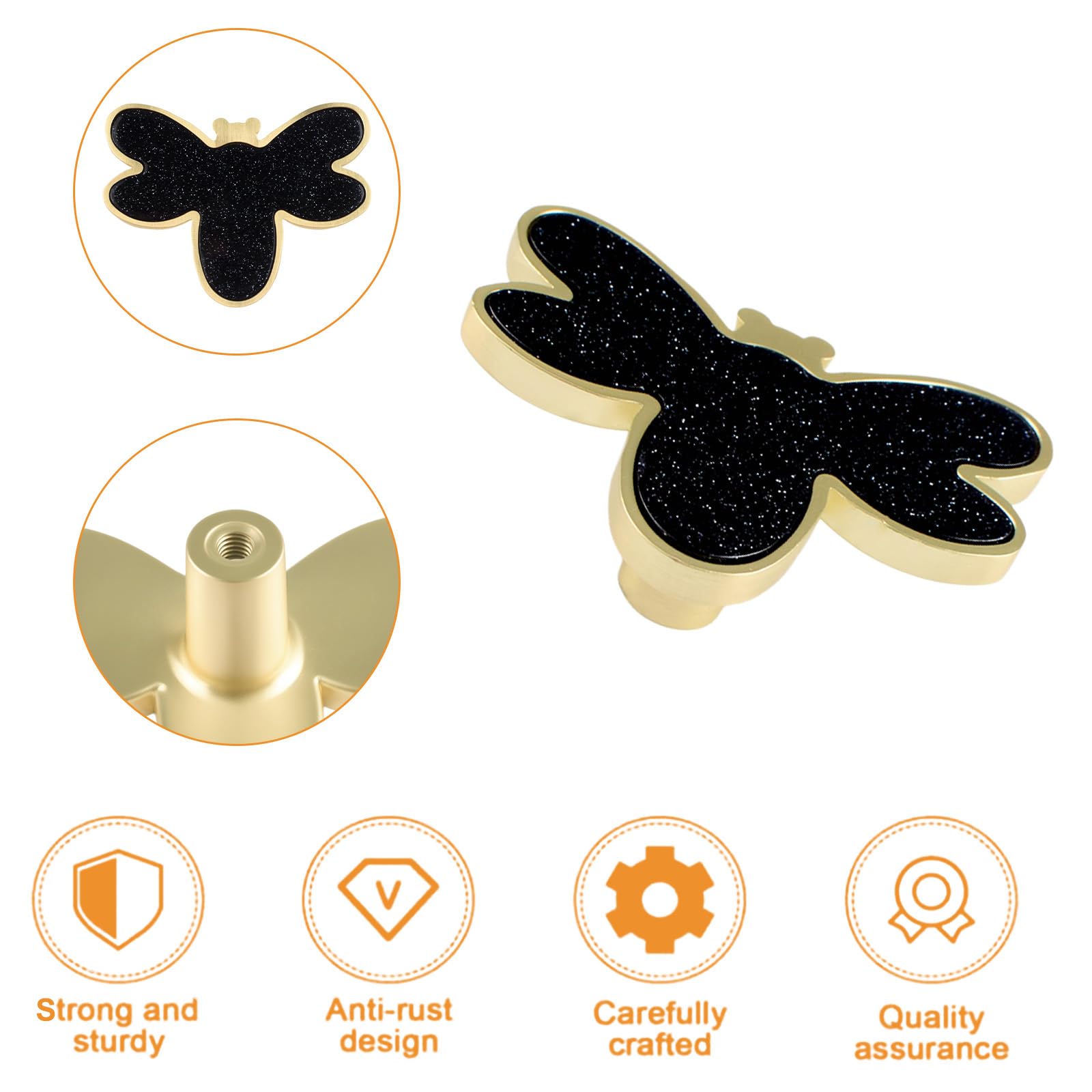 MOROBOR Decorative Bee Kitchen Cabinet Knobs - Image 3