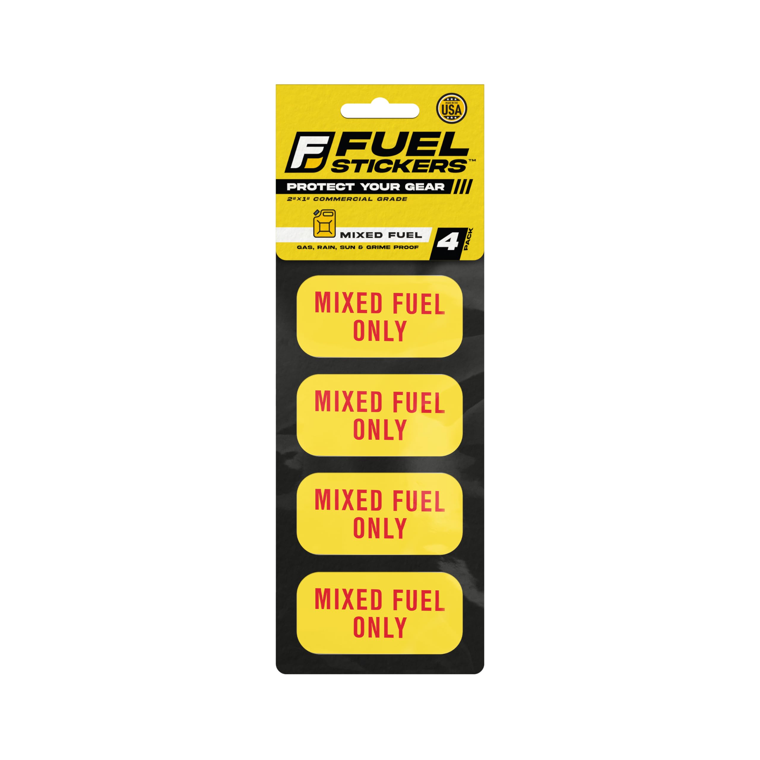 Mixed Fuel Only Sticker, 2 Cycle Labels for Outdoor Fuel Power Equipment - Weather Proof, Extreme Stick, Commercial Grade Labelss by Fuel Stickers - USA Made (2x1 inch), 40 Labels