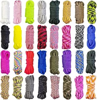 Paracord Crafting Kit, 32 Colors, 10 FT Each, 550lb Parachute Cord for Bracelets, Lanyards, Dog Collars, Idea for Gift (32Colors-A, Mixed)