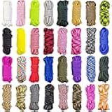 Paracord Crafting Kit, 32 Colors, 10 FT Each, 550lb Parachute Cord for Bracelets, Lanyards, Dog Collars, Idea for Gift (32Colors-A, Mixed)