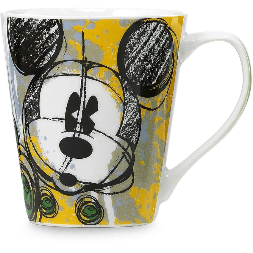 Egan Mug Collezione Disney Mickey Mouse Classic. Oggetto Realizzato in Porcellana di Colore Giallo e Multicolore. Dimensione: 10,5X9X12,5 cm. La referenza è PWM21/1PB