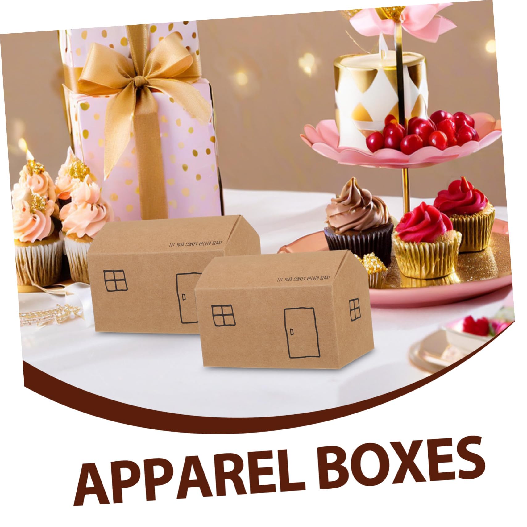 VILLFUL 50piezas Caja de Obsequio Plegable para Dulces Navideños Cumpleaños y Fiestas Estacionales Cajas de Papel Decorativas para Regalos de Fiesta y Dulces Caseros