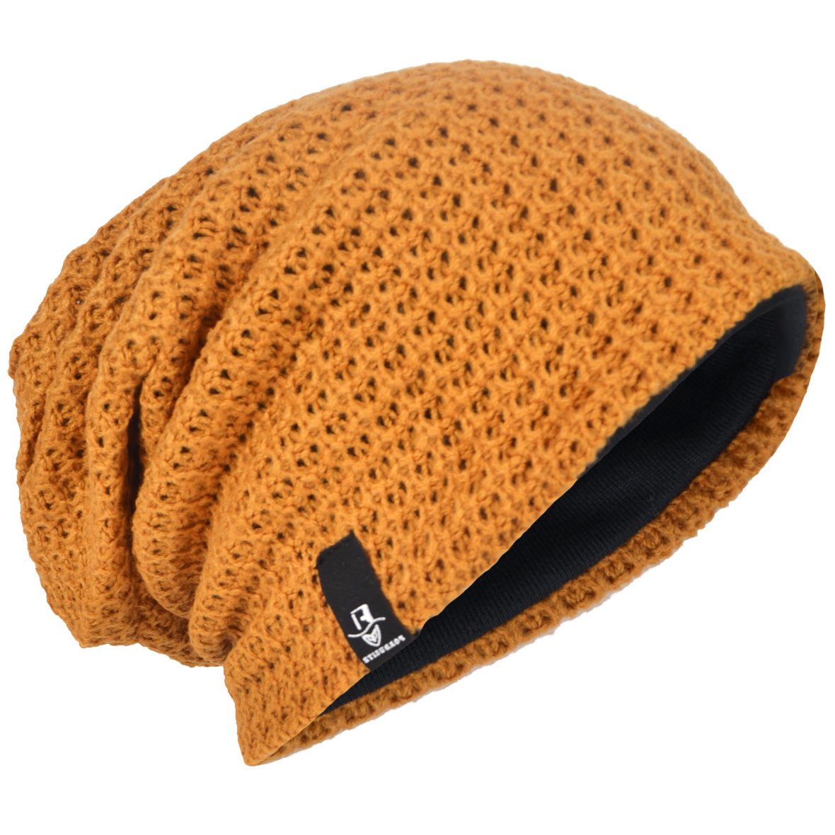 Hisshe Men's Ginger Oversize Beanie Slouch Skull Knit Large Baggy Cap Ski Hat B08 (Ginger)