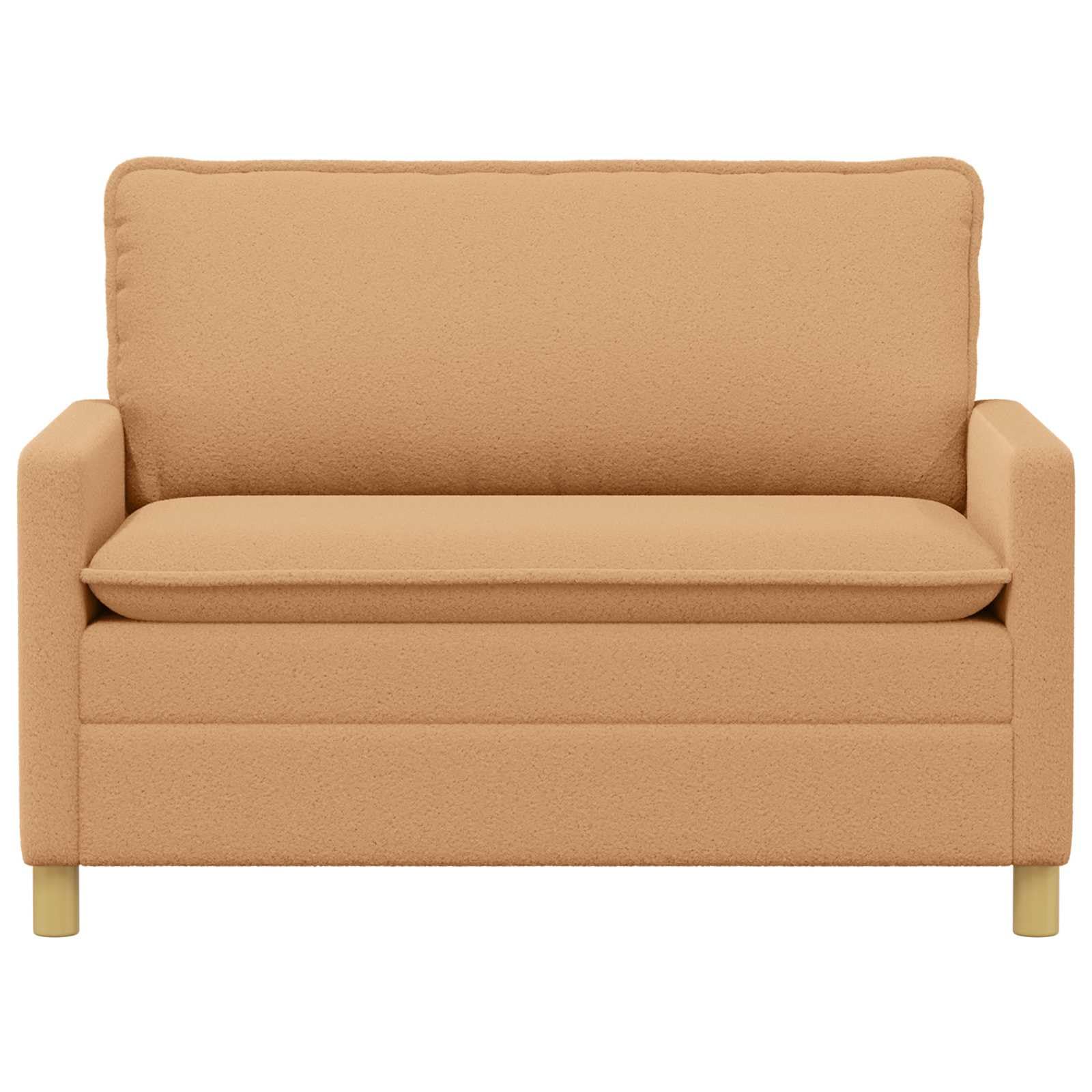 Divano in Tessuto Beige 126 x 81 x 87,5 cm con Struttura in Metallo, Fodera Removibile, Posti 2, Design Moderno per Soggiorno Ufficio e Angoli Lettura
