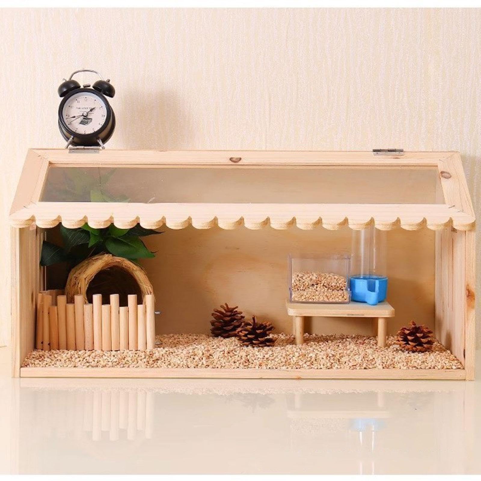 Qianly Caja para Pollos, Gallinero, Hábitat para Animales Pequeños, Resistente de Madera, Jaula para Codornices, Hámsteres, Y, 50x30x30cm