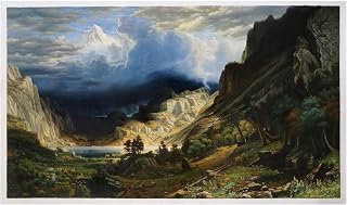 A Storm in the Rocky Mountains, Mt. Rosalie - Albert Bierstadt hand-painted oil painting reproduction, Colorado landscape, Yosemite wall art