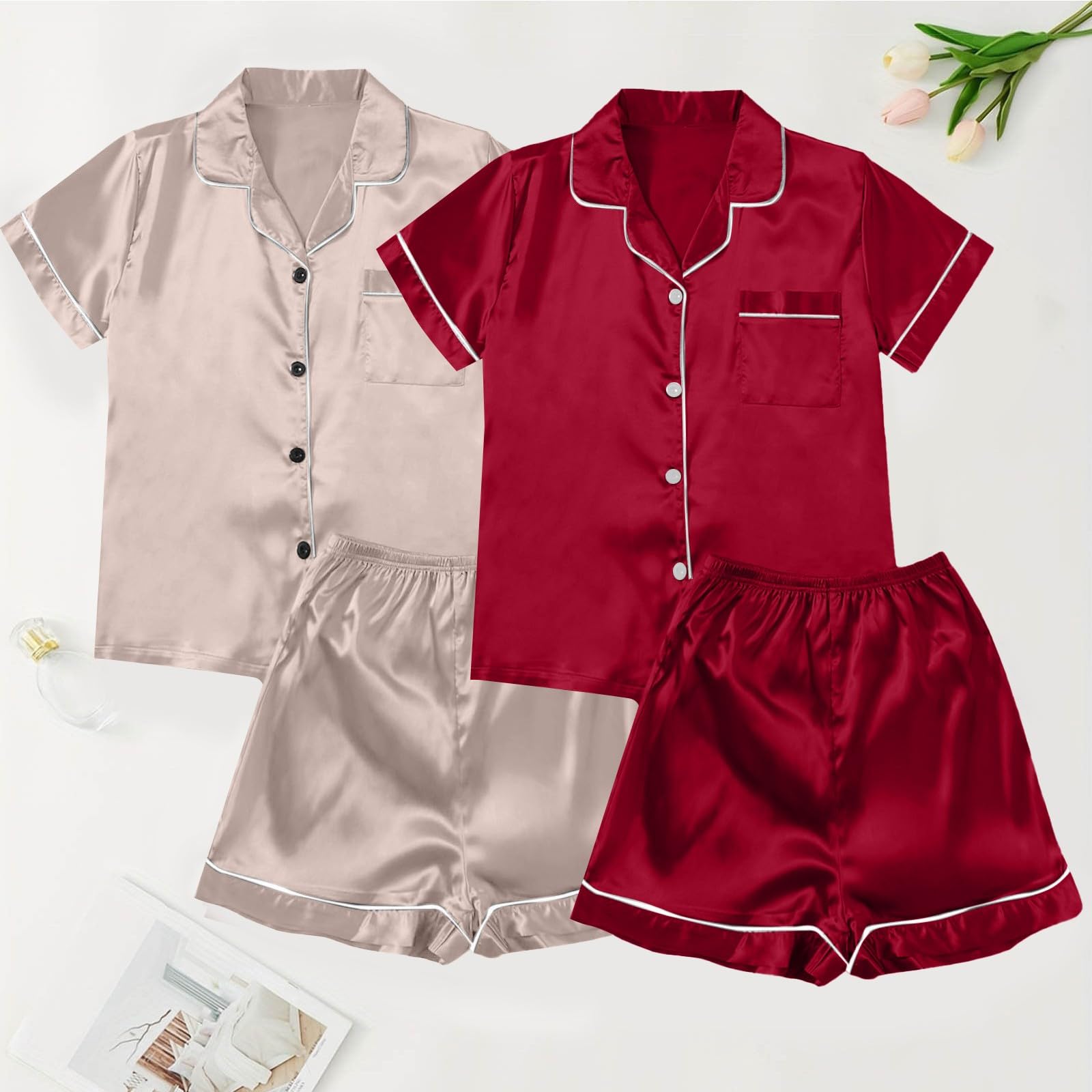 Conjunto de pijama de algodón para mujer,Camisa de noche larga 100% algodón