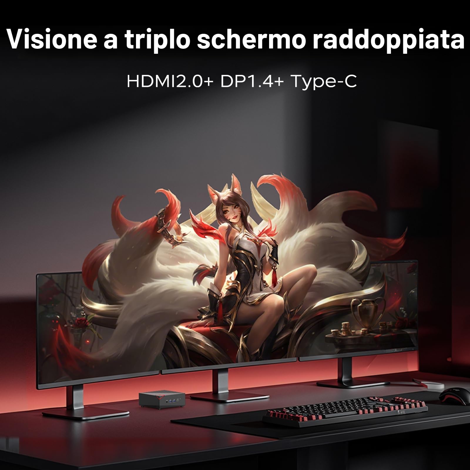 ACEMAGICIAN AM06PRO Mini PC AMD Ryzen 7 7730U 16GB DDR4 512GB M.2 SSD Radeon Vega 8 Dual Ethernet Wi-Fi 6 Type-C