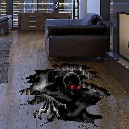 Calcomanías de pared 3D de Halloween, calcomanías de pared de esqueleto de Halloween, calcomanías de suelo de Halloween, calcomanías de pared de