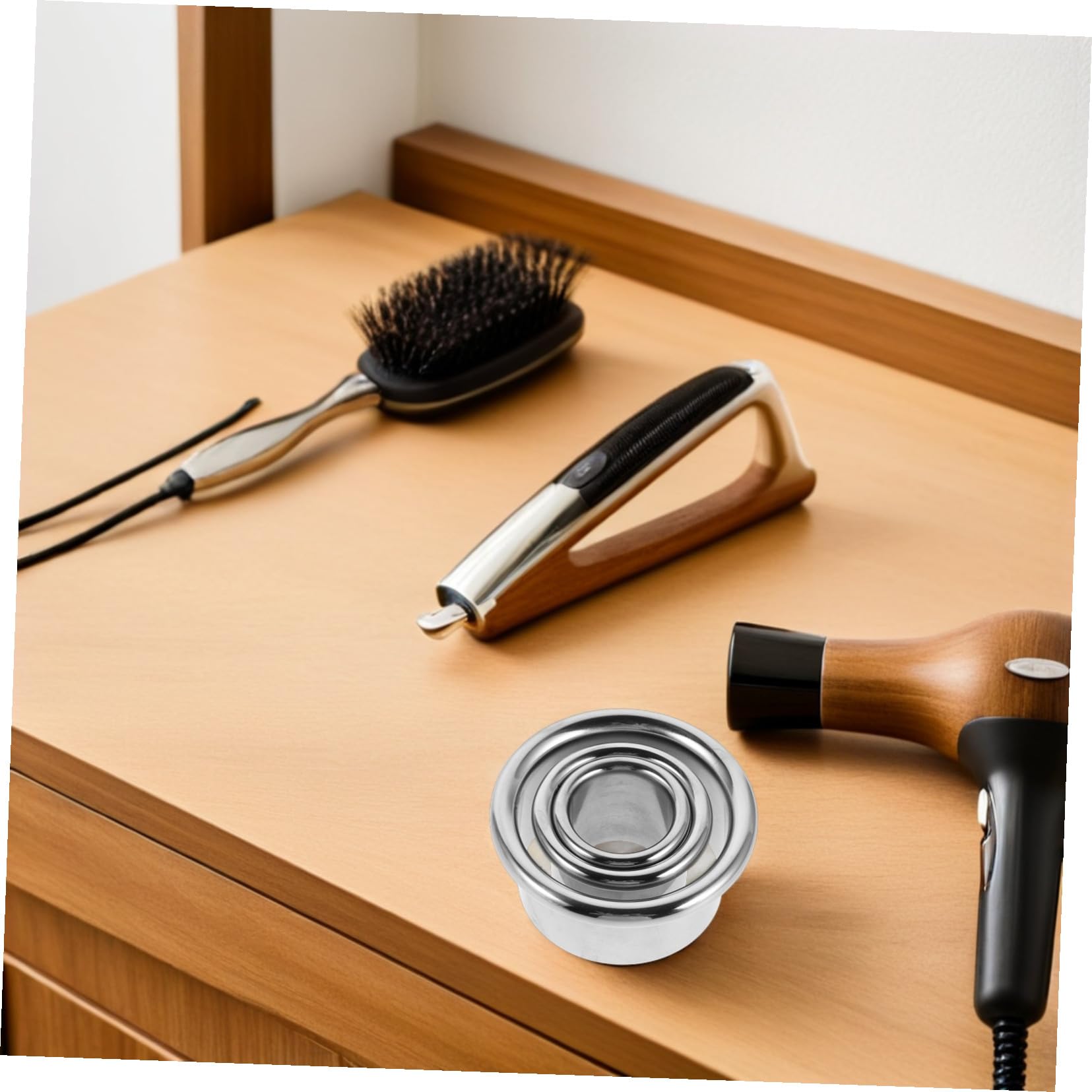 Healifty Soporte para Secador de Pelo para Tubo de Viento 6 Piezas de Acero Inoxidable Compacto Soporte Estable y Organización de Accesorios para Baño y Barbería