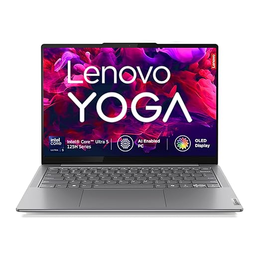 Lenovo Yoga Slim 7 Intel Core Ultra 5 125H Built-in AI 14"(35.5cm) WUXGA-OLED 400Nits Laptop (16GB/512GB SSD/60Hz/100% DCI-P3/Win11/MSO 21/1Yr ADP Fre