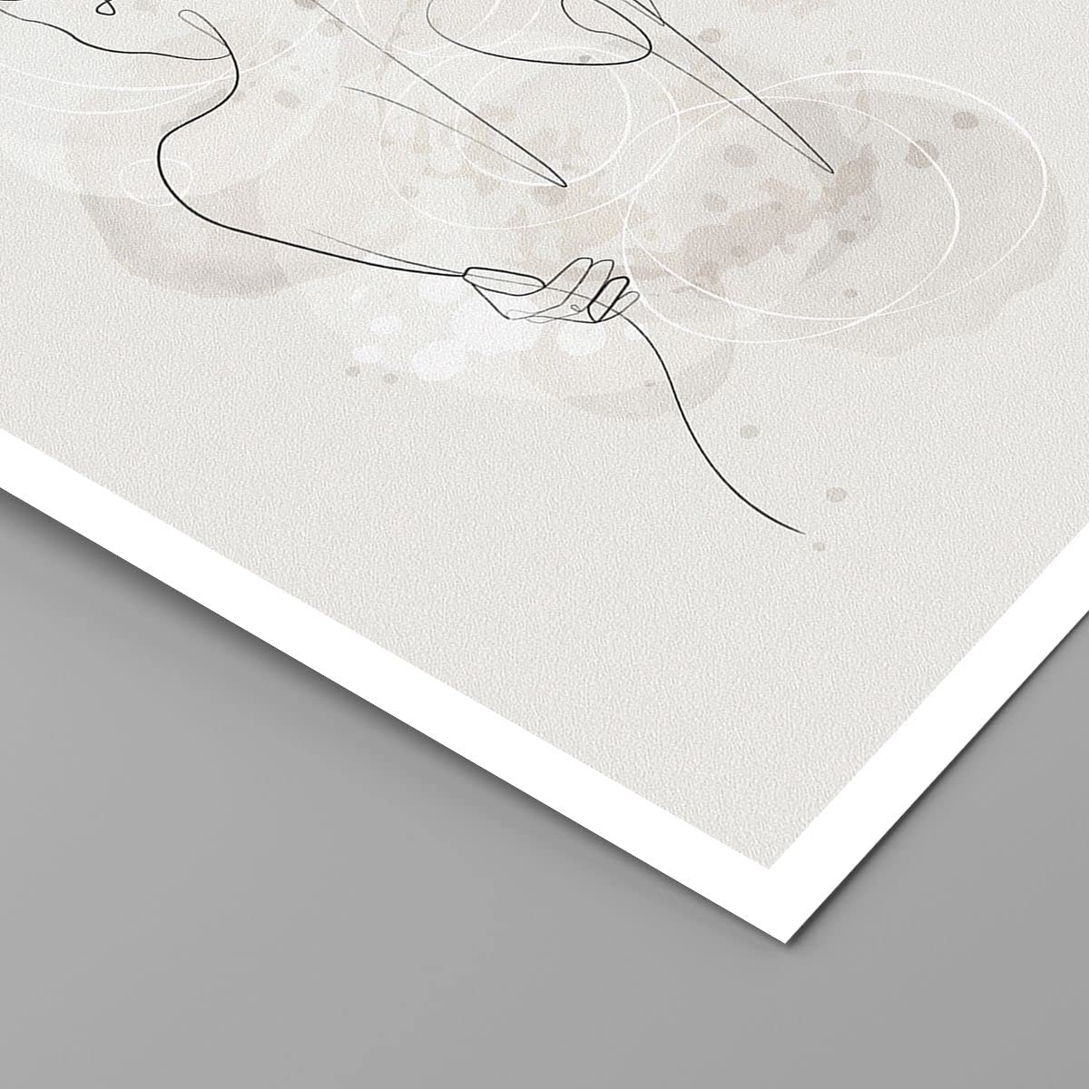Poster Wandbild Kunstdruck 50x70cm Abstrakt Schwarz-Weiß - 5090 - P2B | Frau Zurück Vertikal mit schwarzem Rahmen Wohnzimmer Schlafzimmer Küche Büro Wanddeko Kunstposter ARTTOR